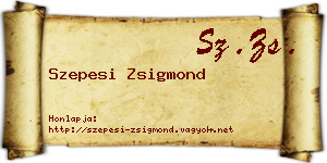 Szepesi Zsigmond névjegykártya